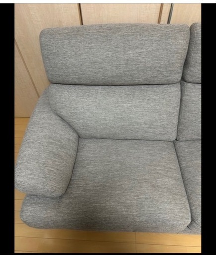 値下げカバー付き！3人掛け布張りソファ(NポケットA13 DR-BE)  美品