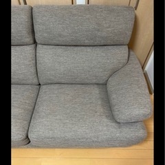 3人掛け布張りソファ(NポケットA13 DR-BE)  美品の画像