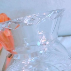 訳あり　24cm 花瓶　KAGAMI CRYSTAL の画像