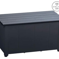 カインズ オリジナル 静かに開閉できるアルミ収納ベンチ ブラック 幅90cm 奥行45cm 高さ48cm 縁台 屋外収納の画像