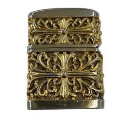 170590 現状品 ZIPPO ジッポ オイルライター ダブルクロス 十字架 ゴールド 超重厚 4面加工 [1000023018180]の画像