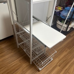 電気炊飯器収納用 キッチン隙間収納ラック 幅34×奥行45.5×高さ97cmの画像