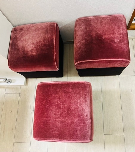 【アンティーク】ベロア スツール 椅子 喫茶店 モダン レトロ