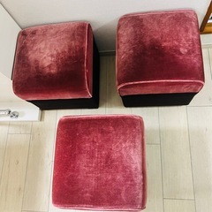 【アンティーク】ベロア スツール 椅子 喫茶店 モダン レトロ アンティーク】ベロア スツール 椅子 喫茶店 モダン レトロ 2脚 ①