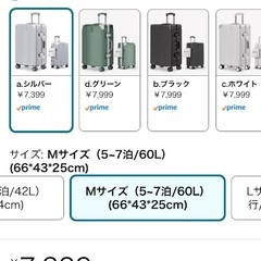 【未使用品】スーツケース　シルバー（66×43×25cm）の画像
