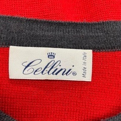 A2509-322　Cellini クルーネックカーディガン 80〜90年代 Lサイズ　ヴィンテージ 汚れありの画像