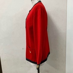 A2509-322　Cellini クルーネックカーディガン 80〜90年代 Lサイズ　ヴィンテージ 汚れありの画像