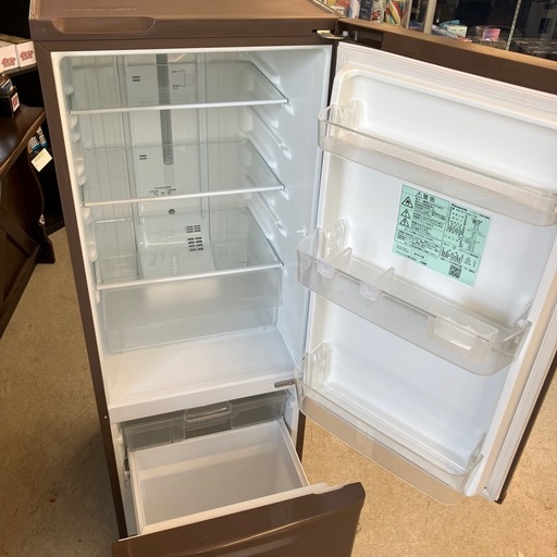 M2509-199 Panasonic　2ドア冷蔵庫 NR-B17AW 2018年製 168L ブラウン 動作確認済み キズ汚れ有り