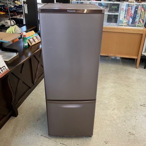 M2509-199 Panasonic　2ドア冷蔵庫 NR-B17AW 2018年製 168L ブラウン 動作確認済み キズ汚れ有り