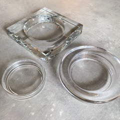 ガラス 灰皿 花器 トレーの画像