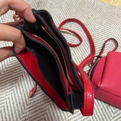 赤のバッグ　2つの画像