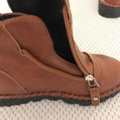 【未使用品】管理番号：D-27-2　複数サイズあり レディース 厚底 レザー 茶 の画像
