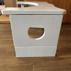 ホワイト トイレ用踏み台 木製の画像