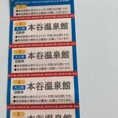本谷温泉　大人回数券の画像