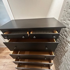 IKEA HEMNES（ヘムネス） 5段チェスト ブラックブラウンの画像