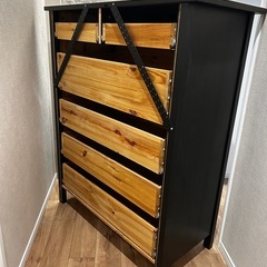 IKEA HEMNES（ヘムネス） 5段チェスト ブラックブラウンの画像
