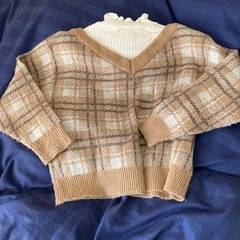 ピンクラテ　重ね着風ニット　サイズ150の画像