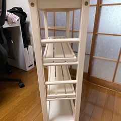 木製4段スリムキワゴンキャスター付き　25㎝の画像