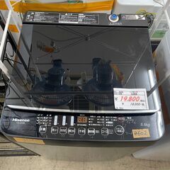 リサイクルショップどりーむ荒田店　No4602 洗濯機　ハイセンス　2021年製　5.5kg容量　カッコいいブラックカラー♪の画像