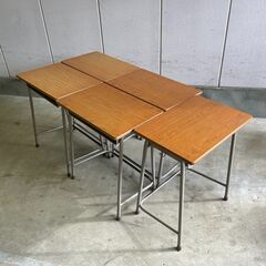 J7Y2298 KOKUYO コクヨ 学校 学習 勉強 生徒 塾 学童 学生 机 椅子 2号 旧JIS規格 159～172cm セット レトロ 小学校 つくえ いす 4組＋机1台 現状の画像