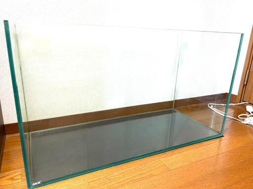 美品 GEX フレームレスガラス90cm水槽 グラステリア900 クッションマット付き