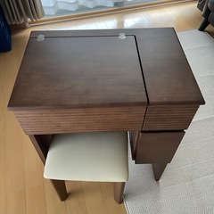 【無料】ドレッサーテーブル テーブルドレッサー 一面ドレッサー 鏡台 収納 化粧台の画像