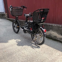 【京都発】京の楽チャリ　電動アシスト自転車　ブリヂストン　20インチ　子ども乗せタイプ　カーキの画像