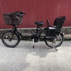 【京都発】京の楽チャリ　電動アシスト自転車　ブリヂストン　20インチ　子ども乗せタイプ　カーキの画像