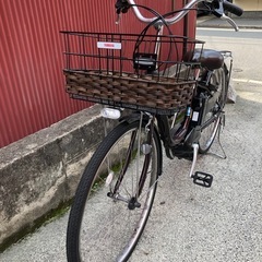 【京都発】京の楽チャリ　電動アシスト自転車　ヤマハ　ナチュラ　26インチ　茶色の画像