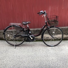 【京都発】京の楽チャリ　電動アシスト自転車　ヤマハ　ナチュラ　26インチ　茶色の画像
