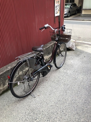 【京都発】京の楽チャリ　電動アシスト自転車　ヤマハ　ナチュラ　26インチ　茶色