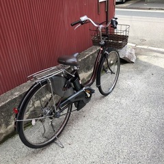【京都発】京の楽チャリ　電動アシスト自転車　ヤマハ　ナチュラ　26インチ　茶色の画像