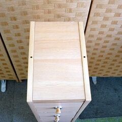☆①5段収納 隙間収納 幅195mm 奥行295mm 高さ890mm キッチン収納 小物入れ スリムチェスト 5杯 札幌 北20条店の画像