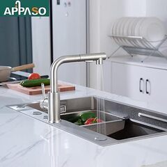 ★新品未使用★　混合水栓   ホース引き出し可　洗面水栓 洗面台蛇口 キッチン蛇口 洗面シャワー水栓 360度回転 節水水栓の画像