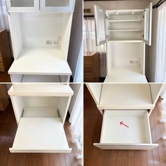 ニトリ 幅60 エレイン ELAIN-60 白　レンジ台 レンジボード キッチンボード 食器棚の画像