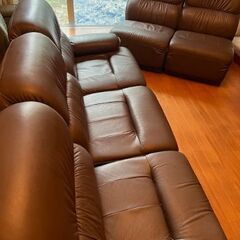 本革レザー　ソファセットの画像