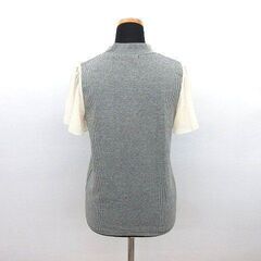 【まだ受付中・送付可能】中古 オリーブデオリーブ OLIVE des OLIVE ボトルネック ニット カットソー 切替 ドット 千鳥格子 黒 ベージュ レディース 早い者勝ちです✨✨の画像