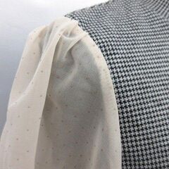 【まだ受付中・送付可能】中古 オリーブデオリーブ OLIVE des OLIVE ボトルネック ニット カットソー 切替 ドット 千鳥格子 黒 ベージュ レディース 早い者勝ちです✨✨の画像