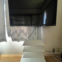 SHARP AQUOS 46インチ液晶テレビ LC-46W9 2014年製　壁寄せテレビスタンド付きの画像