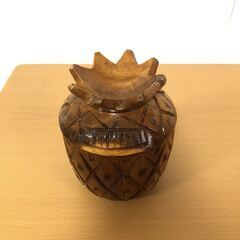 HAWAII彫刻入　木製パイナップル型小物入れの画像