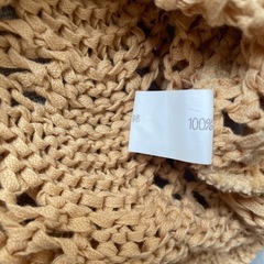 ★中古★ZAVEE★ベージュレース編み半袖ニット100%コットンの画像