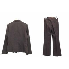 【まだ受付中】中古 HANDSOMESTYLE パンツスーツ ジャケット ブーツカット 1 ブラウン レディース 早い者勝ちです✨✨の画像