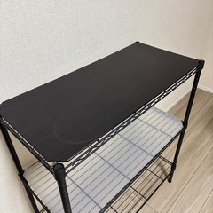 ニトリ スチールラック 2段 ブラックの画像