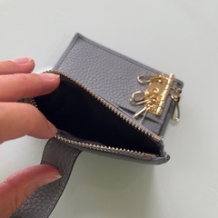 【美品】ミニ財布　キーケース　ブルー　水色　本革の画像