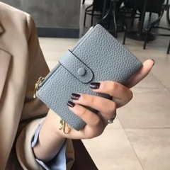 【美品】ミニ財布　キーケース　ブルー　水色　本革の画像