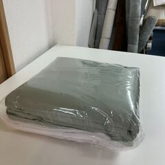 完全遮光カーテン＋レース4枚セット（100×220 アッシュグリーン）1000円の画像