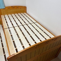 木製2段ベッド　収納可能　の画像