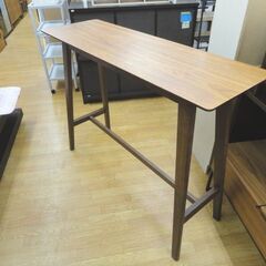 ニトリ カウンターテーブル フィルン 幅120cm 天然木 ウォールナット ミドルブラウン ハイテーブル 札幌 西岡店の画像