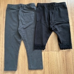 100円。レギンスパンツ2枚セット　90cmの画像