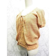 【まだ受付中】中古 ロペ ROPE ニット アンサンブル ツインニット カーディガン キャミソール オレンジベージュ M レディース 早い者勝ちです✨✨の画像